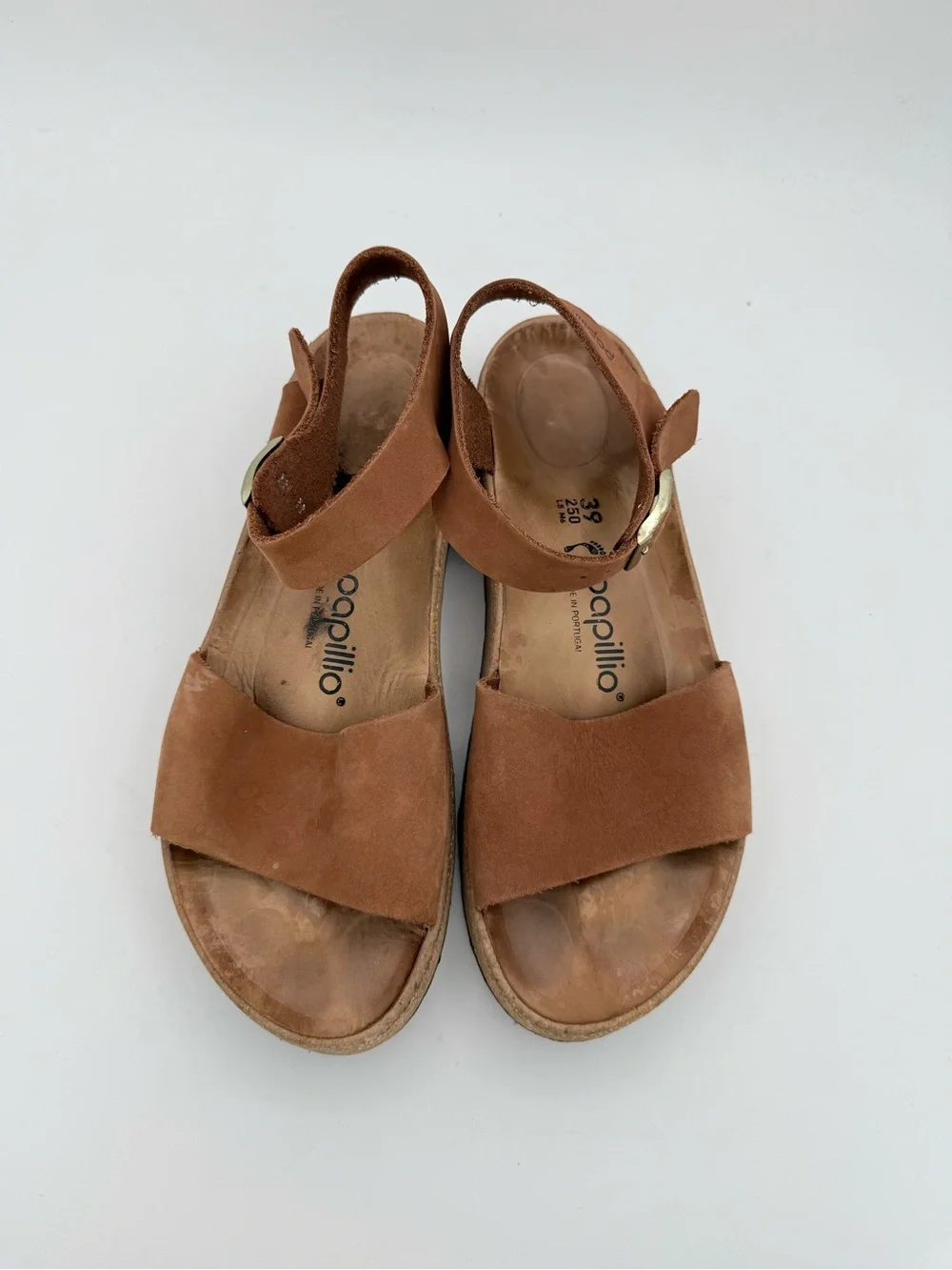 Papillo by Birkenstock women’s Glenda Wedge Nubuck leather sandals shoes 8/ 8.5